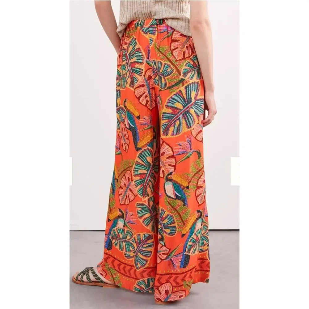 Farn Rio Women's Size Small Birdie Wide Leg Pants Size Small NWT! - Picture 3 of 12